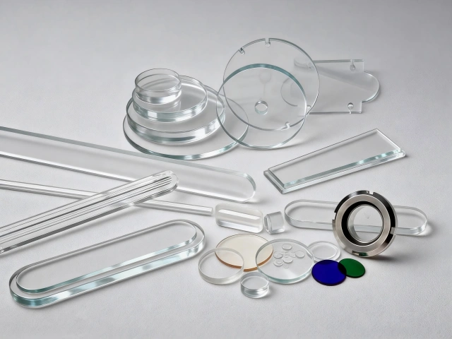 Comparison of borosilicate and fused silica sight glass plates side by side
