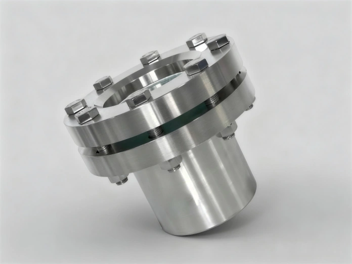 pressure vessel sight glass brazed assembly installed on steel vessel