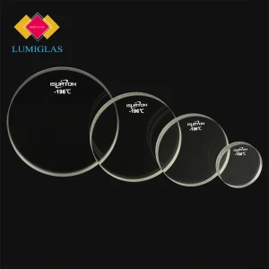 LUMIGLAS CDW273 ultra-low temperature high-pressure glass discs rated minus 273°C to plus 600°C — four grades LMX8603 LMX5016 LMX205 LMX9901