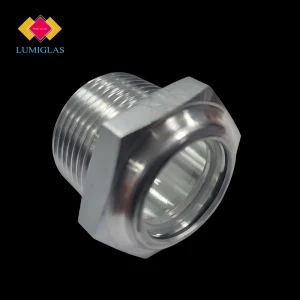 LUMIGLAS LSQ-075-S stainless steel SS316 observation port 3/4 inch NPT inline sight glass fitting with borosilicate glass lens